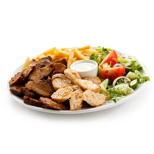 Assiettes avec 2 viandes